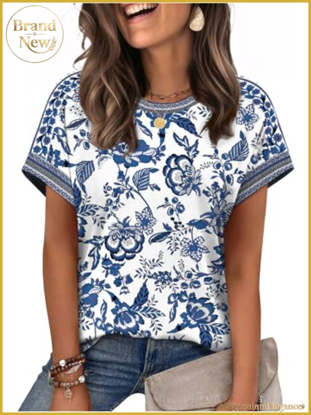 Women's Short Sleeve Crewneck T-Shirt Soft Stretchy Summer Blouse